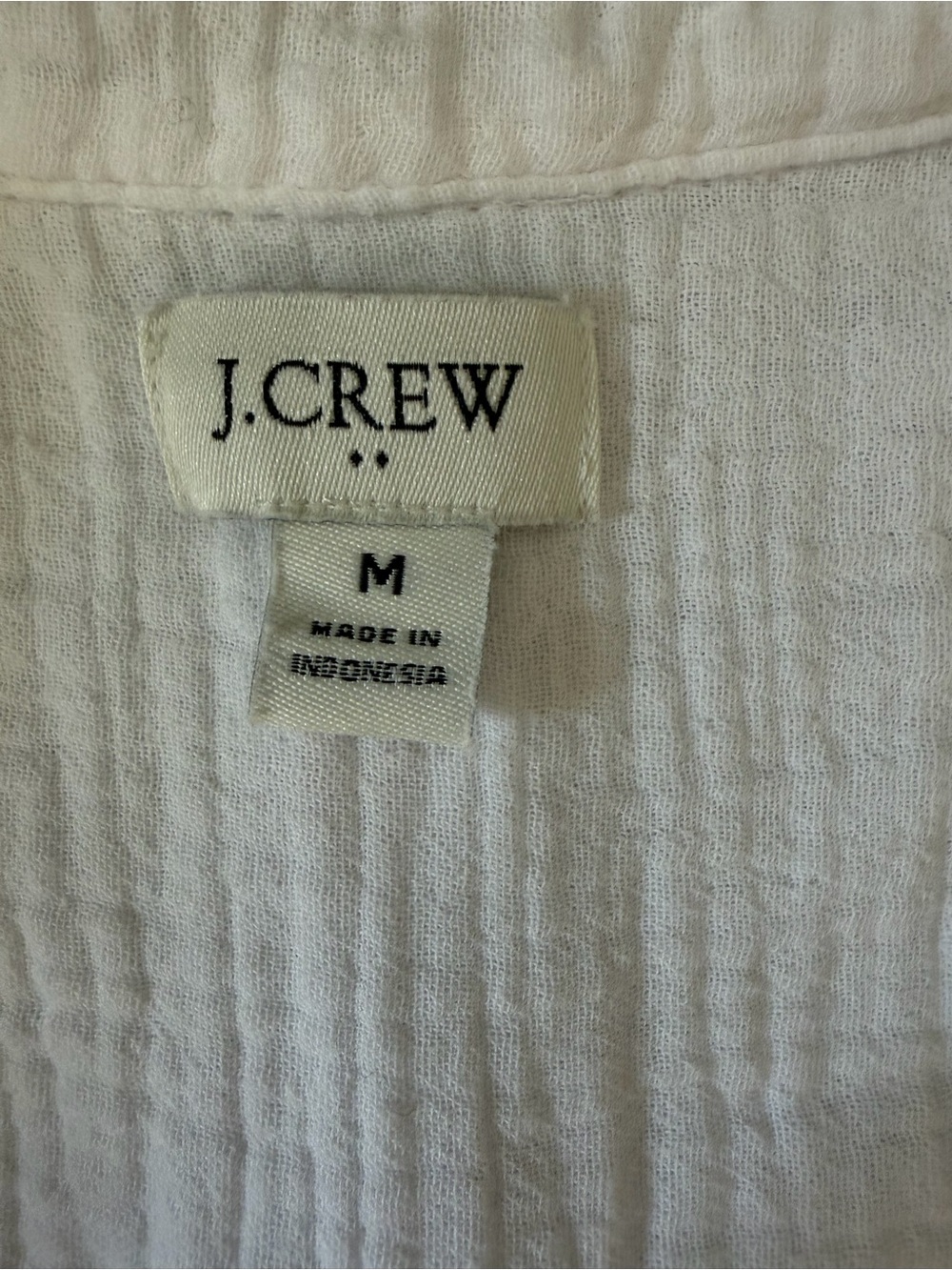 J. Crew White Button-Down Cotton Gauze Shirt - Picture 3 of 3